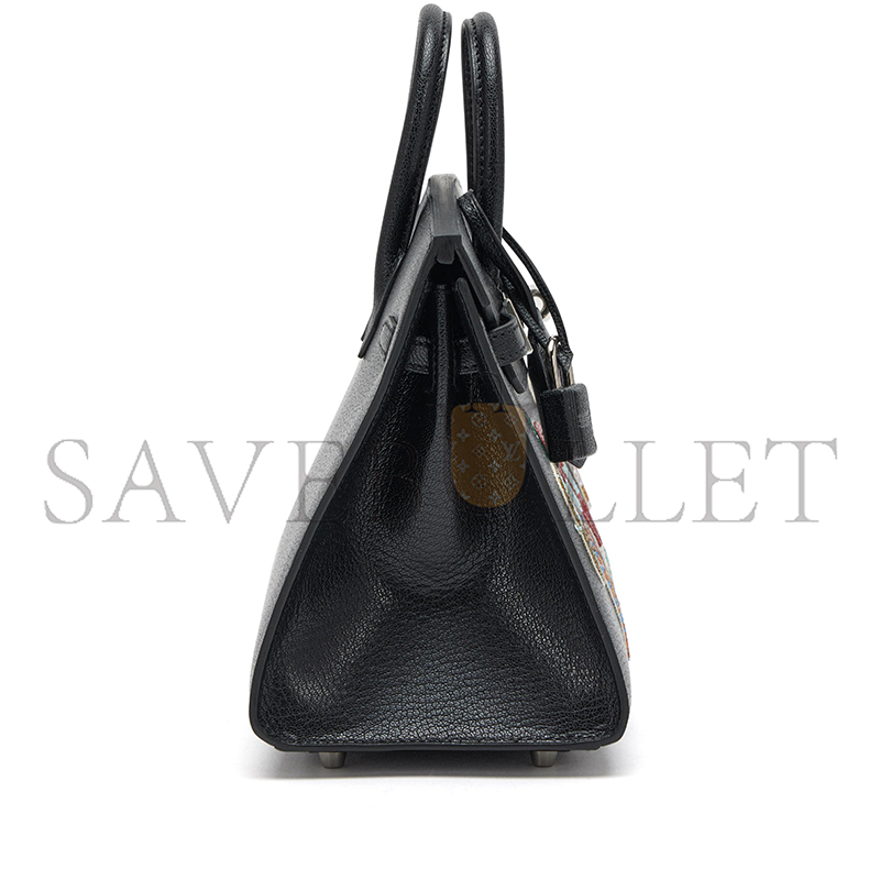 HERMÈS MASTER BIRKIN 20 SELLIER BOUCLERIE MODERNE BLACK CHÈVRE PALLADIUM HARDWARE (20*17*11cm)